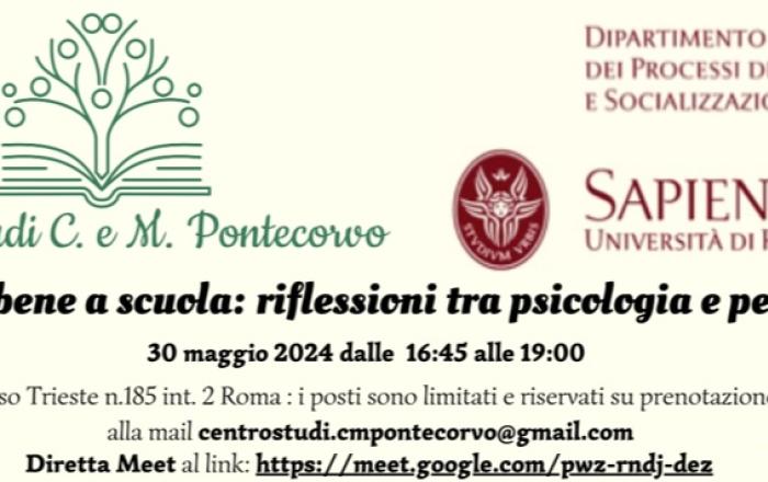 Io non sto bene a scuola: riflessioni tra psicologia e pedagogia - 30 maggio 2024 - Corso Trieste 185, Roma